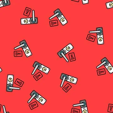 Tap unlock nfc technology vector seamless pattern Illustrazione stock