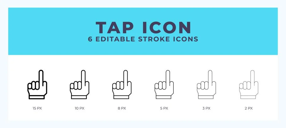 Tap vector icon for web and app. Editable stroke vector illustration Stock Illustration