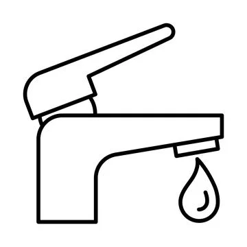 Tap with water drop icon. Aqua or liquid thin line illustration. Illustration
