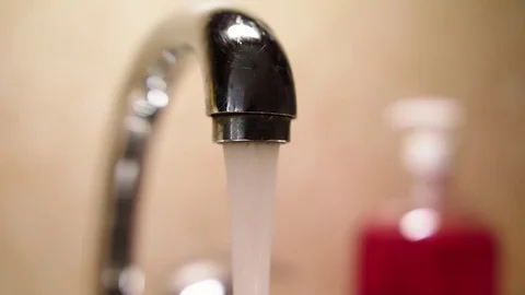 Tap watter running flow 4k Stock Footage 84505866