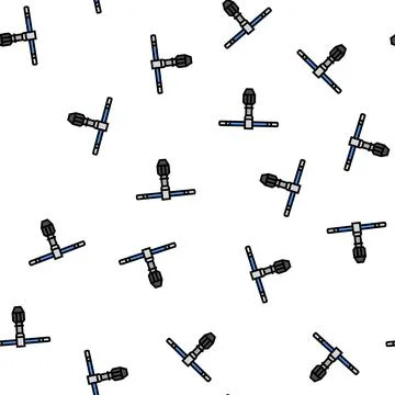 Tap wrench tool vector seamless pattern Illustrazione stock