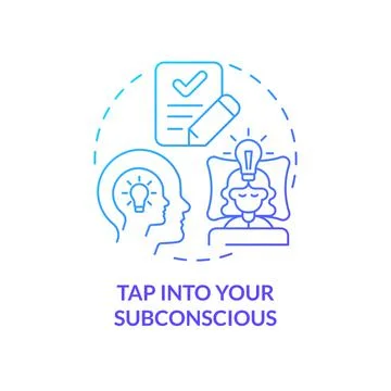 Tap into your subconscious blue gradient concept icon Stock Illustration