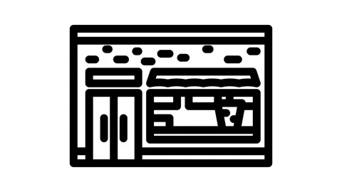 Tapas bar street cafe line icon animation Stock Footage 326755689