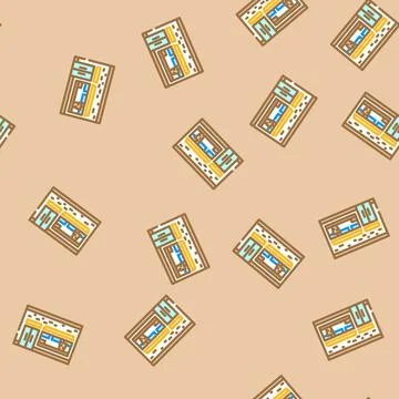 Tapas bar street cafe vector seamless pattern Stock Illustration