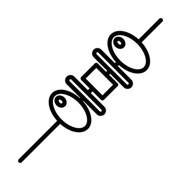 Tapas icon linear logo mark in black and white Stock Illustration