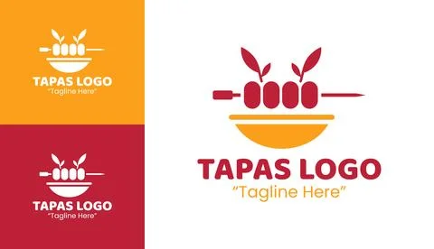 Tapas Logo Premium Spanish Appetizer Symbol Ilustração Stock