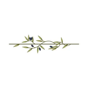 Tapas olive border divider cartoon vector illustration Stock Illustration