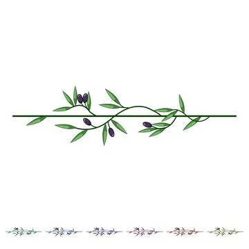 Tapas olive border divider cartoon vector graphic Stock Illustration