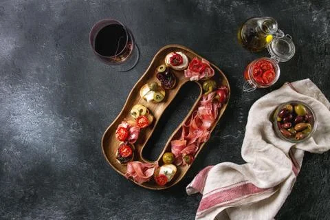 Tapas or bruschetta Stock Photos