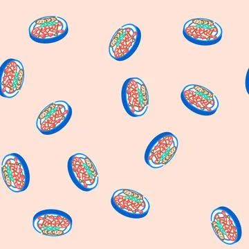 Tapas selection spanish cuisine isometric icon seamless pattern Stock Illustration