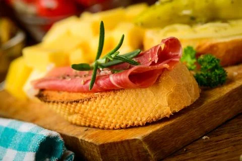 Tapas snack closeup Stock Photos