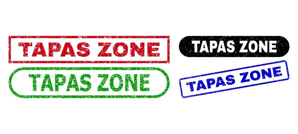 TAPAS ZONE Rectangle Stamps with Rubber Style Illustrazione stock