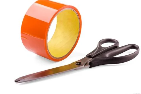 Tape and scissors Stock Photos