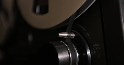 Tape audio music player, studio magnetic tape Stock Footage 296385334