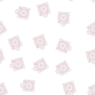 Tape backup restore services glyph seamless pattern 스톡 일러스트