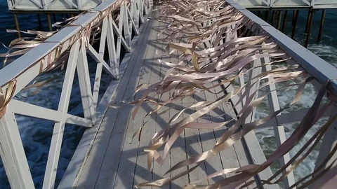 Tape on the bridge Stock Footage 80079855