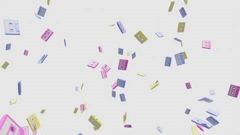 Tape Cassette Floating Vídeo Stock 255578296