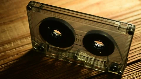 Tape cassette on the table Stock Footage 135417242