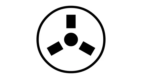 Tape drive icon shape animated black color in white background Stock Footage 264644901