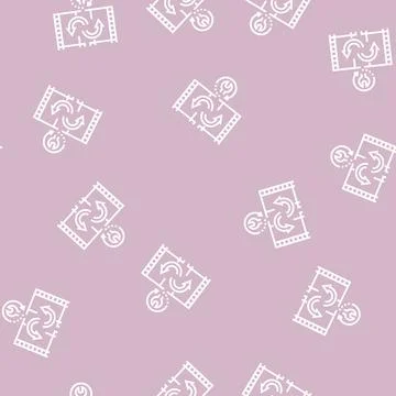 Tape duplication line seamless pattern Illustrazione stock