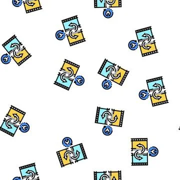 Tape duplication vector seamless pattern Stock Illustration