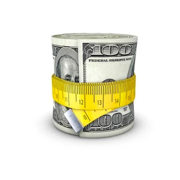 Tape measure dollars Stock-Illustration