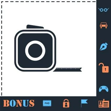Tape measure icon flat Illustrazione stock