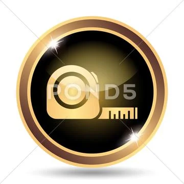 Tape measure icon. Internet button on white background..: Royalty Free  #54589898