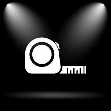 Tape measure icon. Internet button on black background.. Stock Illustration