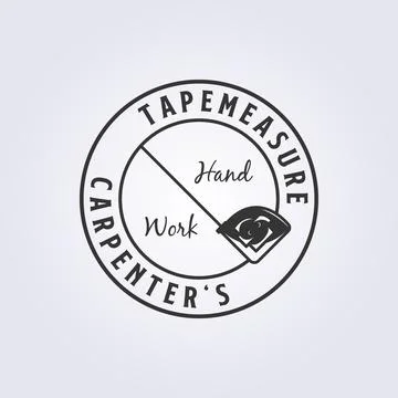 Tape measure tool logo vector illustration design, carpentry logo design Stock Illustration