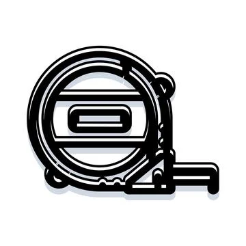 Tape measure tool measuring construction diy icon Stock Illustration