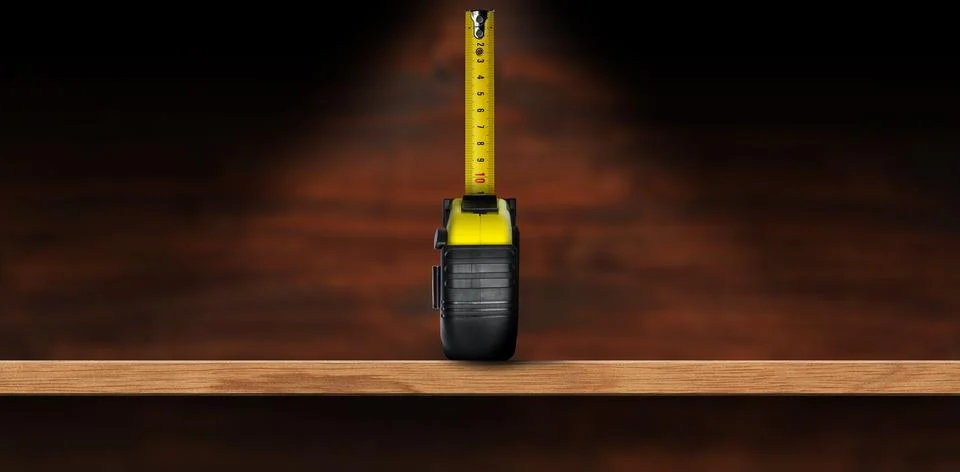 A Tape Measure on a Wooden Workbench - Meter Stock Photos