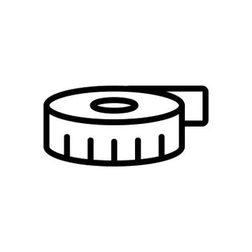 Tape measuring icon vector. Isolated contour symbol illustration Stock Illustration