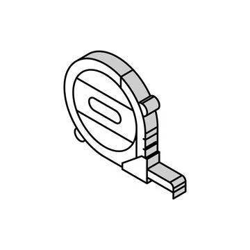Tape meter measure accessory isometric icon vector illustration Stock Illustration