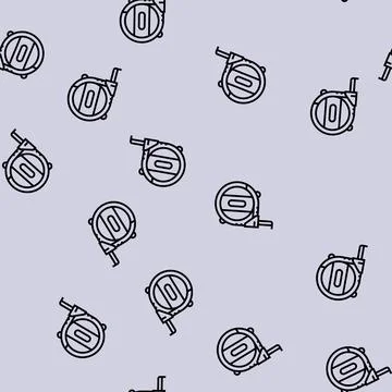 Tape meter measure accessory line seamless pattern Stock Illustration