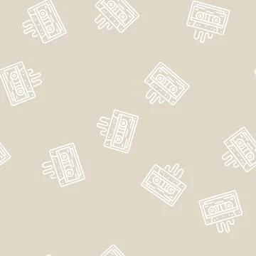 Tape with music line seamless pattern 스톡 일러스트