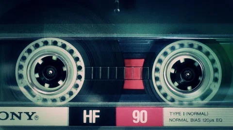 Tape plays in the cassette deck Stock-Footage 64127863
