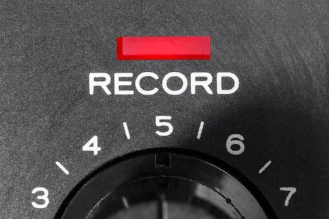 Tape Record Control and Light Macro Detail Stock Photos