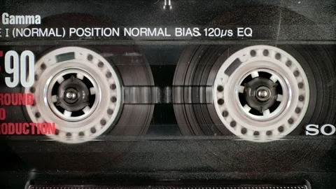 Tape recorder Plays the inserted audio cassette,Cassette tape. Stock Footage 194840717
