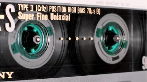 Tape recorder Plays the inserted audio cassette,Cassette tape,Compact Cassette Stock Footage 197042272