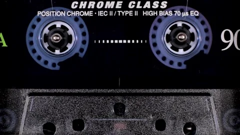 Tape recorder Plays the inserted audio cassette,Cassette tape,Compact Cassette, Stock Footage 246598100