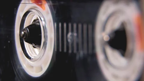 Tape recorder Plays the inserted audio cassette,Cassette tape. Stock Footage 305913969