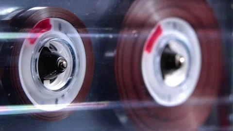 Tape recorder Plays the inserted audio cassette,Cassette tape. Stock Footage 305913996