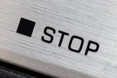Tape Recorder Stop Button Macro Detail Stock Photos