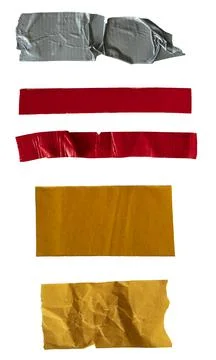 Tape set isolated on white background. Crumpled wrinkled tape. Stock Photos