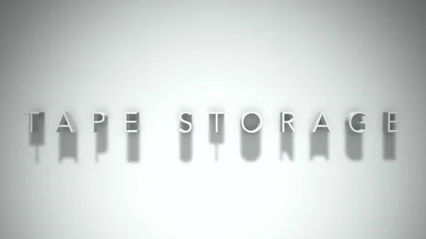 Tape storage 3D title animation white text on a white background Stock Footage 299374230