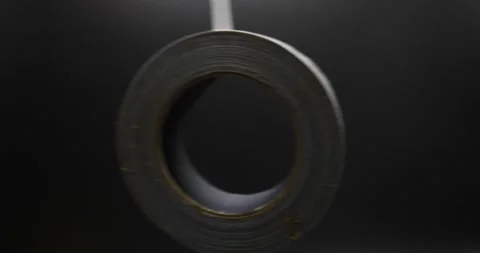 Tape swing back and forth isolated on black duct tape gray tape Video stock 205438958