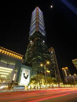 Tapei 101 at night Stock Photos