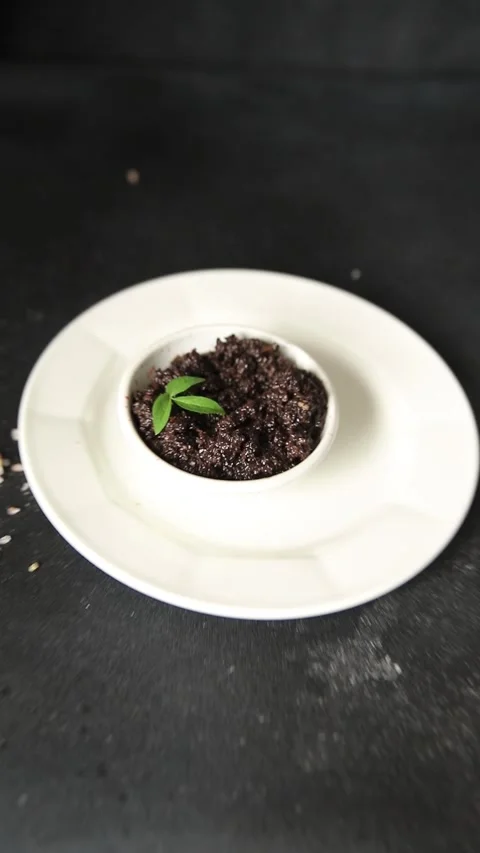 Tapenade black olives olive spread ready to eat tasty snack fresh gourmet food Stock Footage 336678491