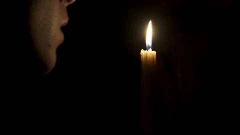 Taper candle is blown out Stock Footage 101072412